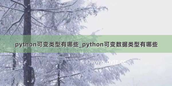 python可变类型有哪些_python可变数据类型有哪些