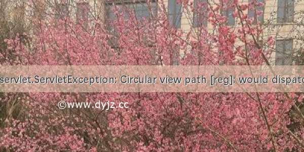 javax.servlet.ServletException: Circular view path [reg]: would dispatch bac