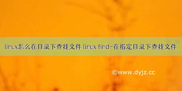 linux怎么在目录下查找文件 linux find-在指定目录下查找文件