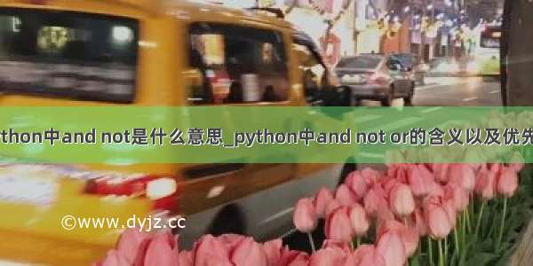 python中and not是什么意思_python中and not or的含义以及优先级