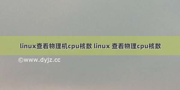 linux查看物理机cpu核数 linux 查看物理cpu核数