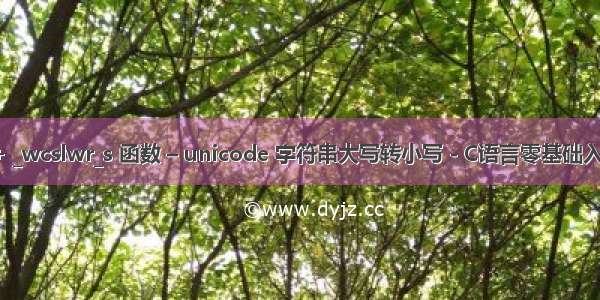 C/C++ _wcslwr_s 函数 – unicode 字符串大写转小写 - C语言零基础入门教程