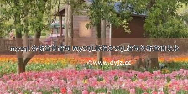 mysql 分析查询语句 MySQL教程之SQL语句分析查询优化