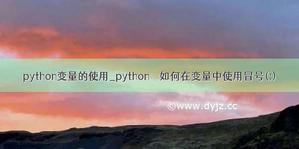 python变量的使用_python – 如何在变量中使用冒号(:)