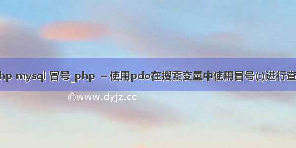 php mysql 冒号_php  – 使用pdo在搜索变量中使用冒号(:)进行查询