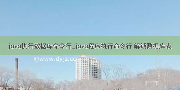 java执行数据库命令行_java程序执行命令行 解锁数据库表