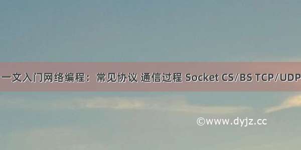 一文入门网络编程：常见协议 通信过程 Socket CS/BS TCP/UDP