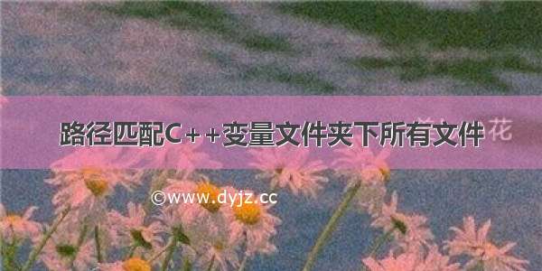 路径匹配C++变量文件夹下所有文件