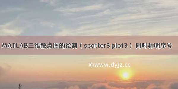 MATLAB三维散点图的绘制（scatter3 plot3） 同时标明序号