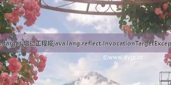 java invocationtarget 启动工程报java.lang.reflect.InvocationTargetException的解决详解