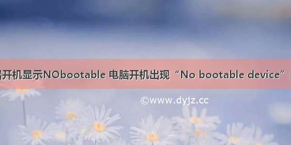 如果服务器开机显示NObootable 电脑开机出现“No bootable device”的解决办法