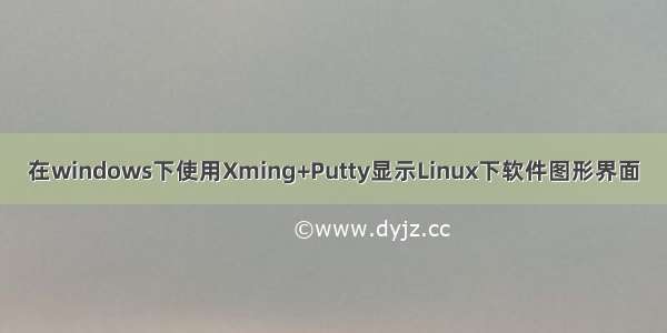 在windows下使用Xming+Putty显示Linux下软件图形界面