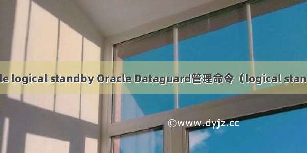 oracle logical standby Oracle Dataguard管理命令（logical standby）