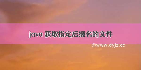 java 获取指定后缀名的文件