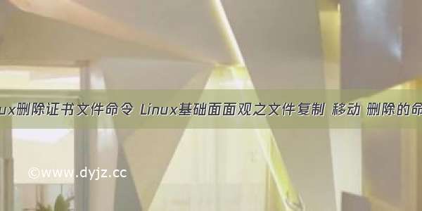 Linux删除证书文件命令 Linux基础面面观之文件复制 移动 删除的命令