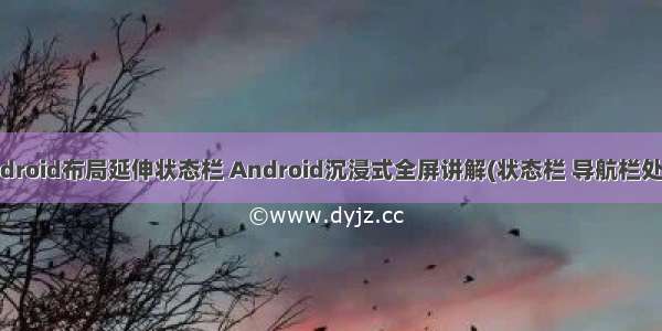 Android布局延伸状态栏 Android沉浸式全屏讲解(状态栏 导航栏处理)