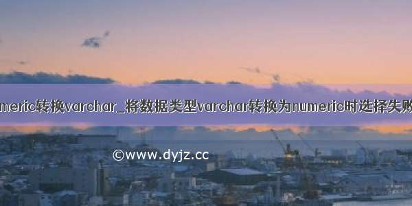 numeric转换varchar_将数据类型varchar转换为numeric时选择失败