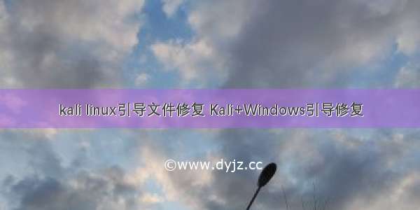 kali linux引导文件修复 Kali+Windows引导修复