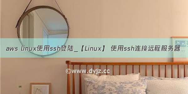 aws linux使用ssh登陆_【Linux】 使用ssh连接远程服务器