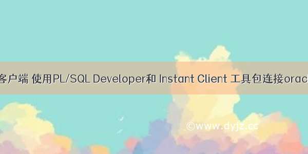 本机不安装Oracle客户端 使用PL/SQL Developer和 Instant Client 工具包连接oracle 11g远程数据库