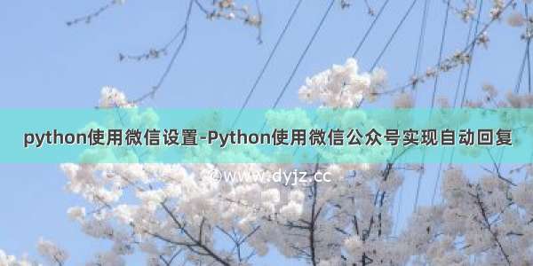 python使用微信设置-Python使用微信公众号实现自动回复