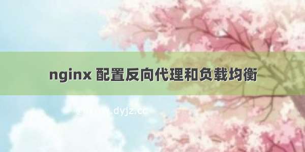 nginx 配置反向代理和负载均衡