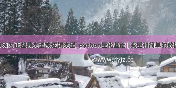 下标索引必须为正整数类型或逻辑类型_python量化基础 | 变量和简单的数据类型 零基