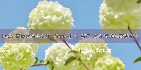 linux 查看权限命令行 【linux】与 用户 权限 有关的常用命令