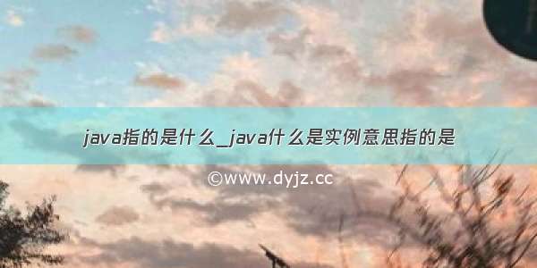 java指的是什么_java什么是实例意思指的是