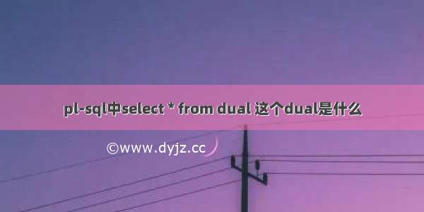 pl-sql中select * from dual 这个dual是什么