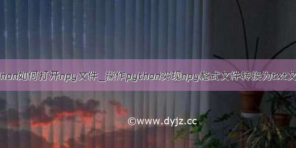 python如何打开npy文件_操作python实现npy格式文件转换为txt文件