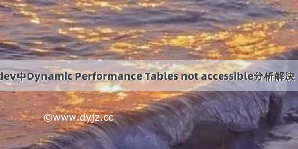 plsql dev中Dynamic Performance Tables not accessible分析解决（转载）