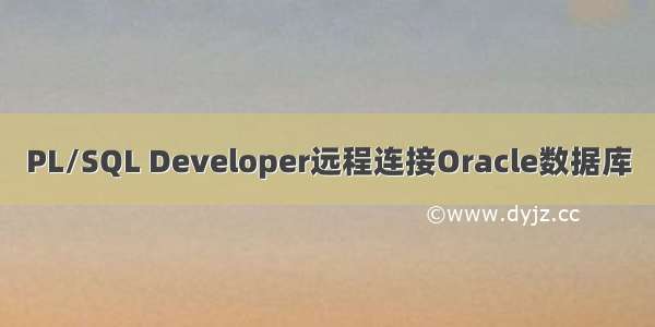 PL/SQL Developer远程连接Oracle数据库