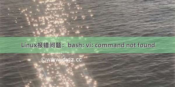 Linux报错问题：bash: vi: command not found