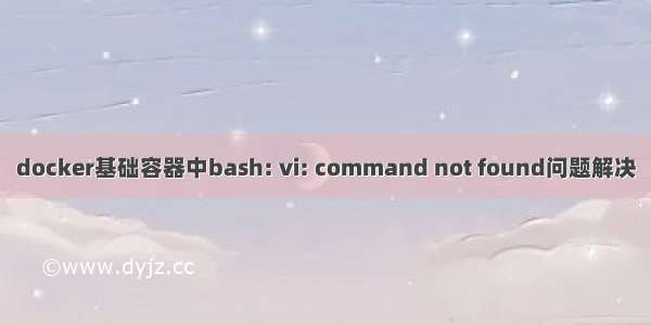 docker基础容器中bash: vi: command not found问题解决