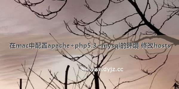 在mac中配置apache+php5.3+mysql的环境 修改hosts