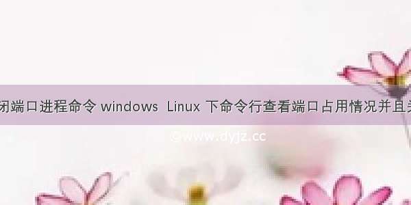 linux关闭端口进程命令 windows  Linux 下命令行查看端口占用情况并且关闭进程