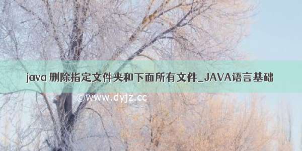 java 删除指定文件夹和下面所有文件_JAVA语言基础