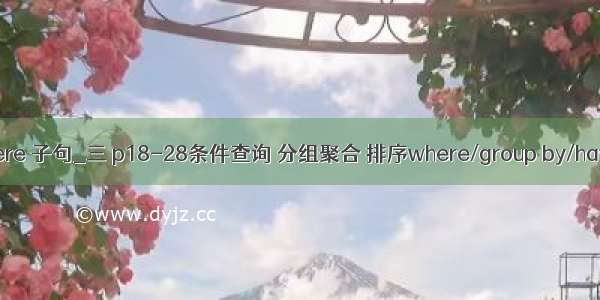 bcp 不能调用where 子句_三 p18-28条件查询 分组聚合 排序where/group by/having/order by...