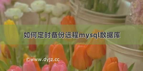 如何定时备份远程mysql数据库