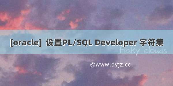 [oracle]  设置PL/SQL Developer 字符集