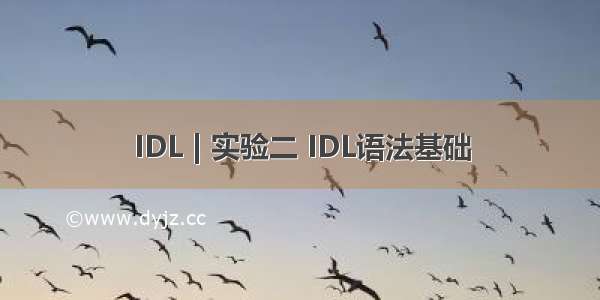 IDL | 实验二 IDL语法基础