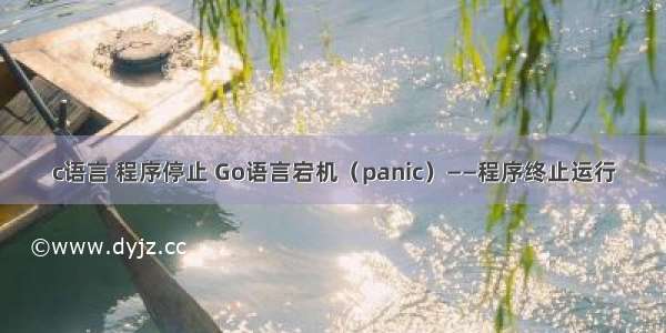 c语言 程序停止 Go语言宕机（panic）——程序终止运行