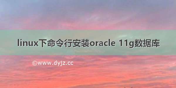 linux下命令行安装oracle 11g数据库