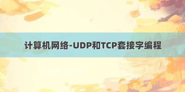 计算机网络-UDP和TCP套接字编程