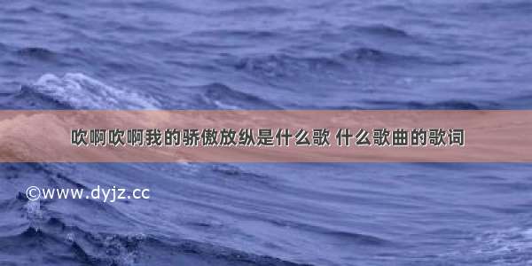 吹啊吹啊我的骄傲放纵是什么歌 什么歌曲的歌词