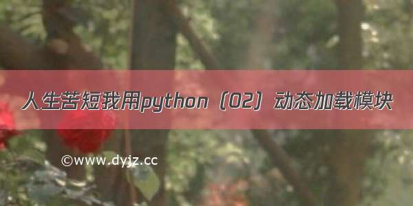 人生苦短我用python（02）动态加载模块