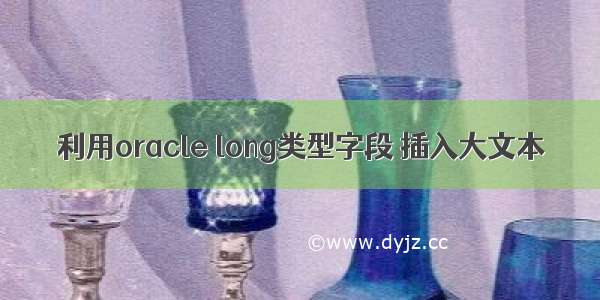 利用oracle long类型字段 插入大文本