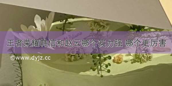 王者荣耀韩信和赵云哪个实力强 哪个更厉害