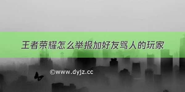 王者荣耀怎么举报加好友骂人的玩家